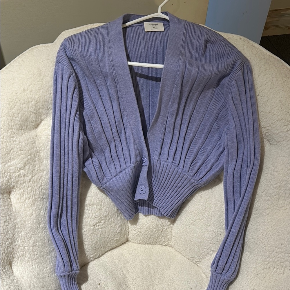 Aritzia Wilfred Purple Ribbed Women's Sweater